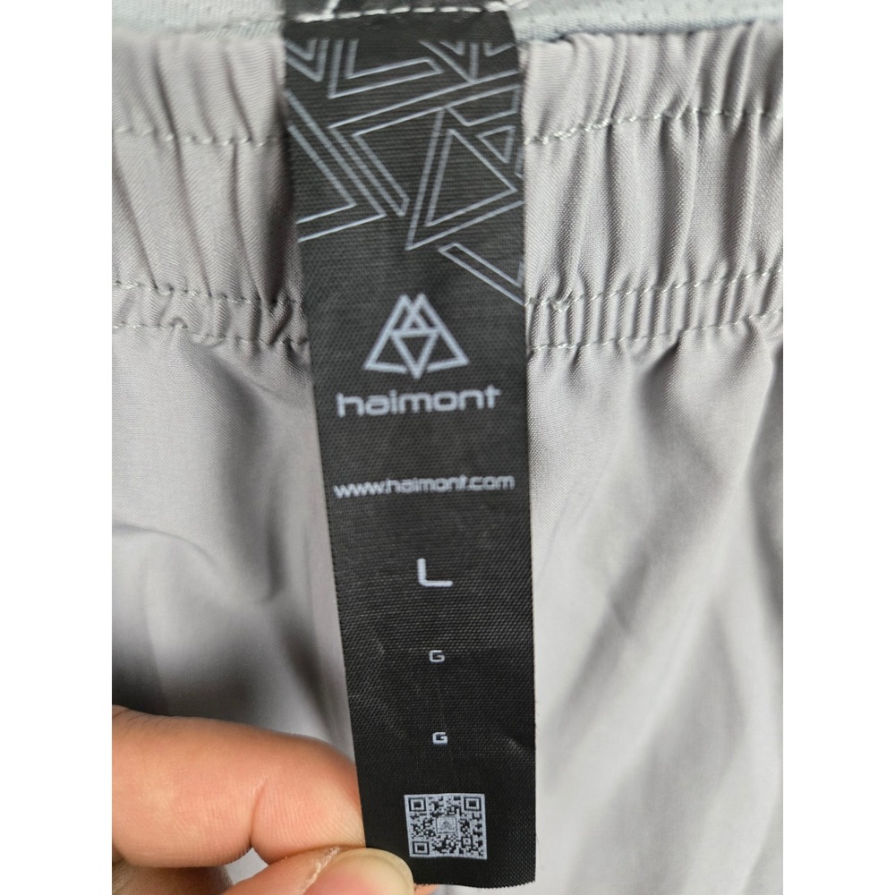 Haimont Womens Running Shorts Gray Liner Zipper Pocket Athletic Size Large - Picture 9 of 11